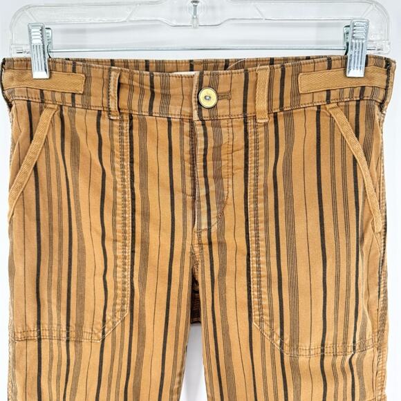 Anthropologie Hei Hei The Wanderer Striped Slim Cargo Pants Brown/Black Size 25 - Picture 6 of 13